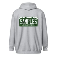 Image 2 of License Plate /heavy zip hoodie/Front & Back Print-6 COLORS AVAILABLE