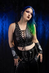 Image 2 of S/M BlackBraid Studded Vest