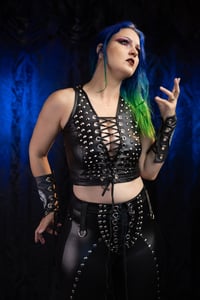 Image 4 of S/M BlackBraid Studded Vest