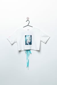 Image 1 of MATERIAL GIRL: Ribbon Crop Top (white)