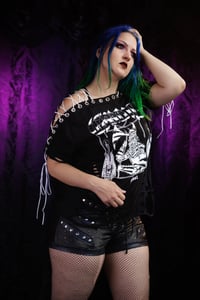 Image 4 of Large Chrome Ghost Lace Up Tee