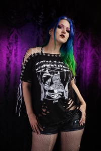 Image 5 of Large Chrome Ghost Lace Up Tee