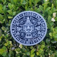 Image 1 of Aztec Calendar Mini Vinyl Sticker