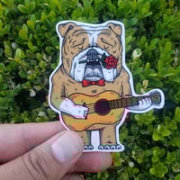 Romantic Bulldog Vinyl Sticker 