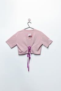 Image 2 of MATERIAL GIRL: Ribbon Crop Top (pink)