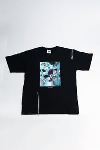 Image 1 of MATERIAL GIRL: Short Sleeve Zip T-Shirt (black)