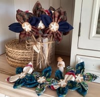 Image 1 of Memory Flowers custom created from a clients loved ones hankies and scarves