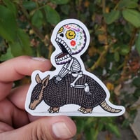 Image 2 of Calavera w/Armadillo Vinyl Sticker