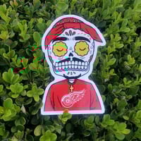 Image 2 of Tupac Calavera Red Wings Vinyl Sticker
