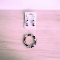 Image 1 of Red Bracelet/Earring Set