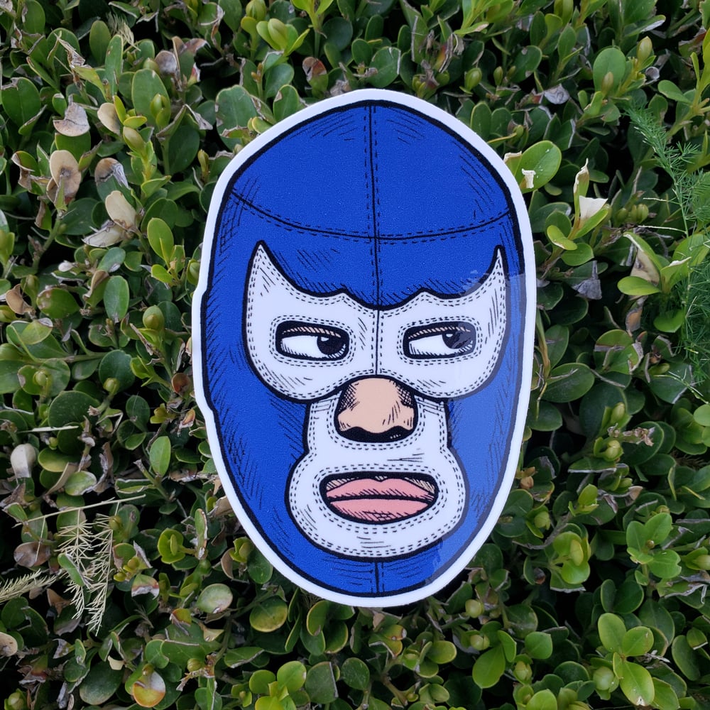 Luchador Azul Vinyl Sticker