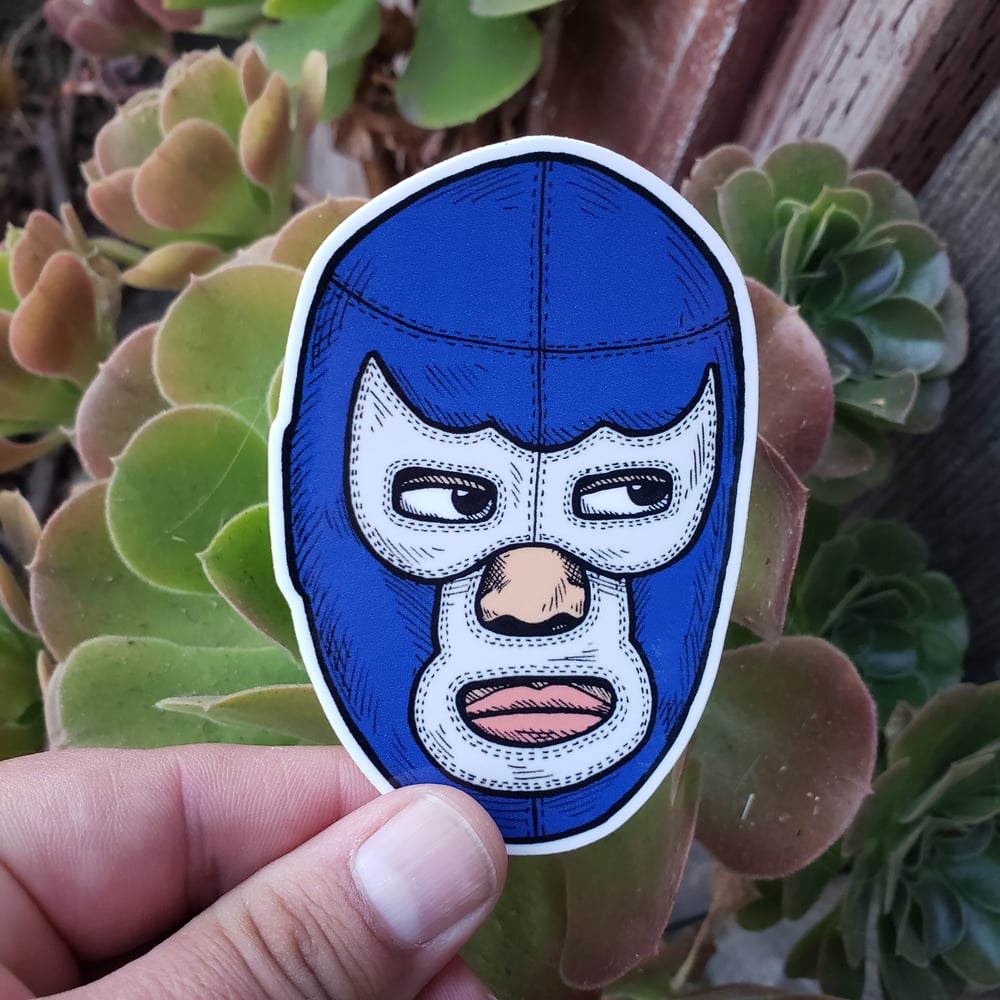 Luchador Azul Vinyl Sticker