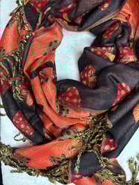 Image 3 of Orange/Black Mushroom Pashmina