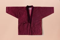 Image 4 of Hanten Jacket with Velvet collar/Red/ 100% Cotton