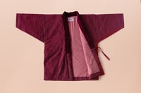 Image 5 of Hanten Jacket with Velvet collar/Red/ 100% Cotton