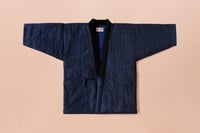 Image 6 of Hanten Jacket with Velvet collar/Indigo/ 100% Cotton