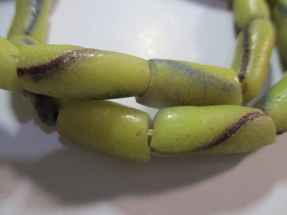 Outstanding 19th Century Yellow & Spots of Color African Trade Beads ON SALE