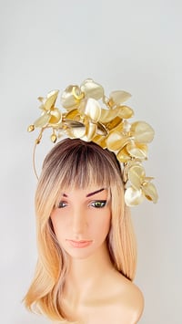 Image 1 of Gold Halo Orchid Headband