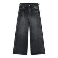 Image 6 of Men's Vintage Washed Wide-Leg Denim Jeans