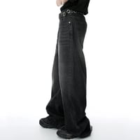 Image 4 of Men's Vintage Worn-Out Wide-Leg Jeans