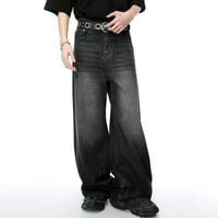 Image 1 of Men's Vintage Worn-Out Wide-Leg Jeans