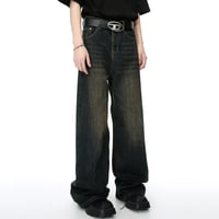 Image 2 of Men's Retro Washed Wide-Leg Jeans