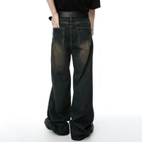 Image 5 of Men's Retro Washed Wide-Leg Jeans