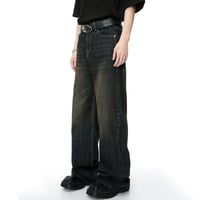 Image 3 of Men's Retro Washed Wide-Leg Jeans