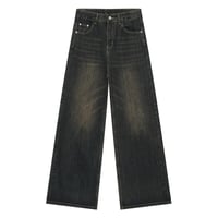 Image 6 of Men's Retro Washed Wide-Leg Jeans