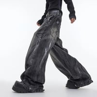 Image 4 of Men's Trendy Baggy Wide-Leg Jeans