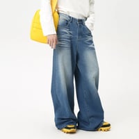 Image 2 of Men's High Street Water-Washed Wide-Leg Jeans