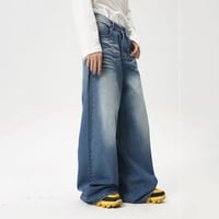 Image 5 of Men's High Street Water-Washed Wide-Leg Jeans