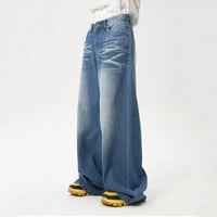 Image 6 of Men's High Street Water-Washed Wide-Leg Jeans