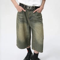 Image 7 of Men's American Style Calf-Length Denim Shorts
