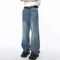 Image 3 of Men's Washed Wide-Leg Jeans