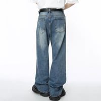 Image 5 of Men's Washed Wide-Leg Jeans