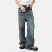 Image 1 of Men's American Style Loose Wide-Leg Denim Jeans