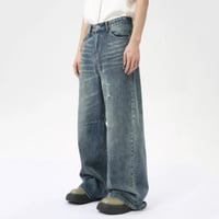Image 4 of Men's American Style Loose Wide-Leg Denim Jeans