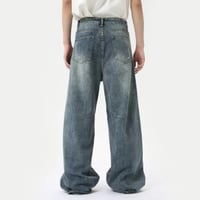 Image 5 of Men's American Style Loose Wide-Leg Denim Jeans