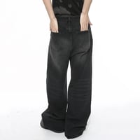 Image 5 of Men's Worn-Out Vintage Wide-Leg Jeans