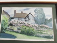 Image 2 of Vintage Watercolour Painting, White House and Garden, Godalming Surrey?, Signed Slade '92 , Framed 