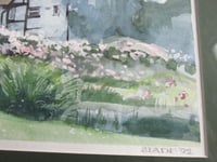 Image 7 of Vintage Watercolour Painting, White House and Garden, Godalming Surrey?, Signed Slade '92 , Framed 