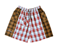 Image 1 of CHECK SHORTS - ORANGE - SIZE M