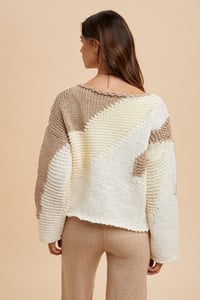 Image 4 of COLOR BLOCK CHUNKY SWEATER TOP - LATE OCT 