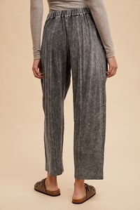 Image 2 of MINERAL WASHED LOOSE FIT BARREL LEG PANTS