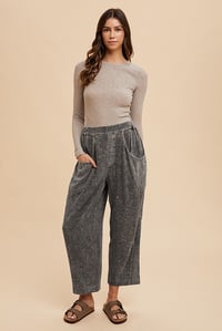 Image 3 of MINERAL WASHED LOOSE FIT BARREL LEG PANTS