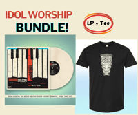 Image 1 of Tikiyaki Orchestra "Idol Worship  Opaque Bone Vinyl+ "TIKI" Black T-Shirt-Bundle