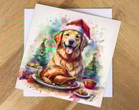Golden Retriever Christmas Card. Great Xmas card for dog lovers!