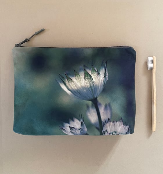 Image of Astrantia, LARGE travel bag, make-up, toiletries zipper pouch