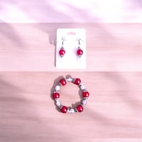 Image 3 of Red Bracelet/Earring Set